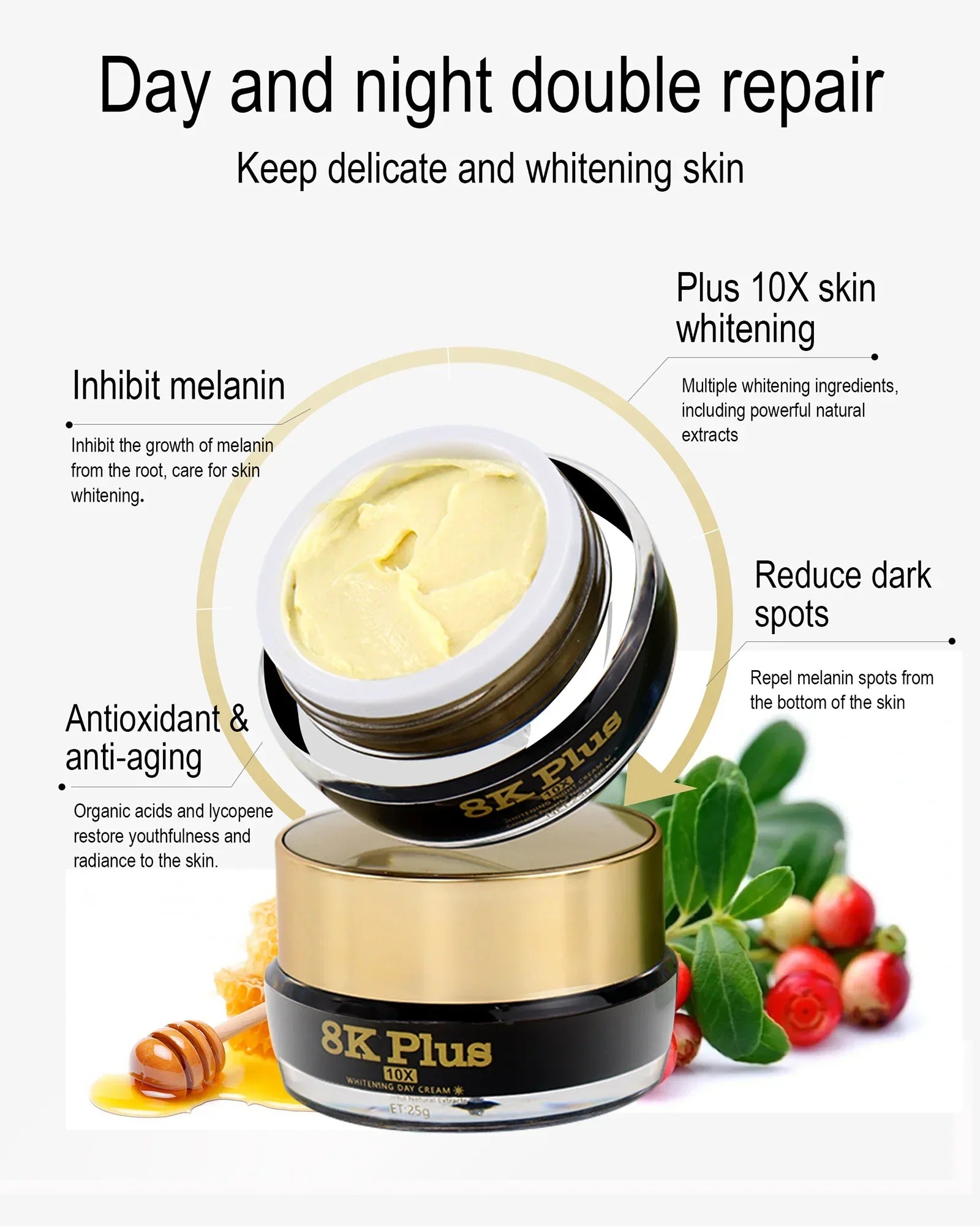 AILKE Whitening Face Cream with Collagen & Glutathione – Day & Night Peaceful Pleasures Health and Wellness
