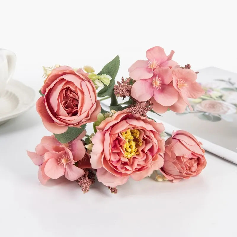 Artificial Silk Peony Bouquet – Wedding & Home Décor Flowers