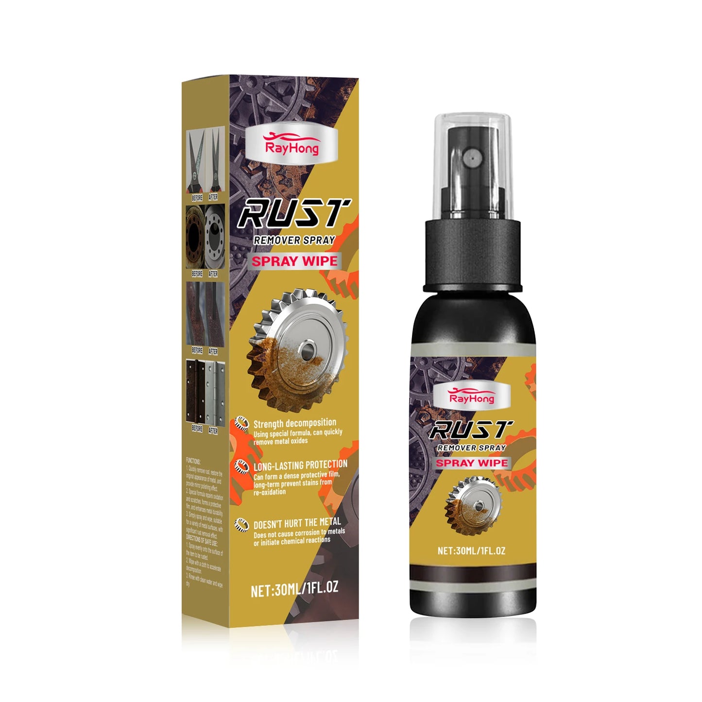 Rayhong 30ml Metal Rust Remover Spray | Car Hub Polish & Protect
