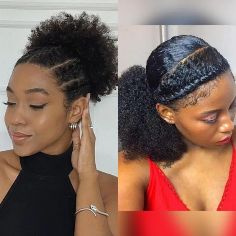 Kids Afro Puff Bun Hair Extension | Curly Synthetic Ponytail Kids Hair Extension Peaceful Pleasures Health and Wellness