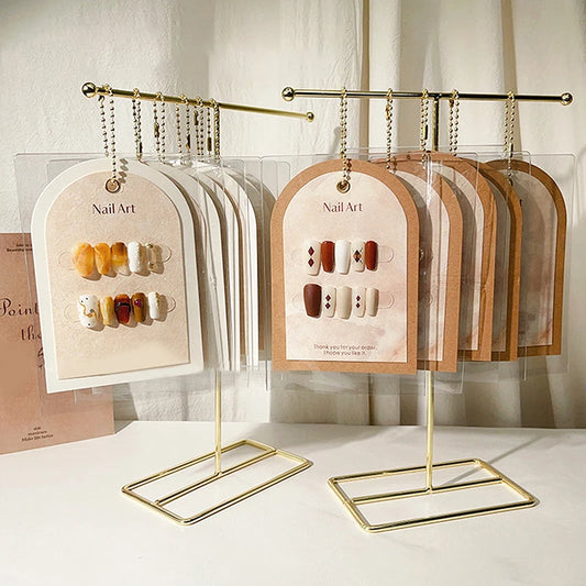 Nail Art Display Shelf False Nail Display Photo Stand Wearing Nail Display Cards Dustproof Bag Storage Nail Display Storage Tool Peaceful Pleasures Health and Wellness