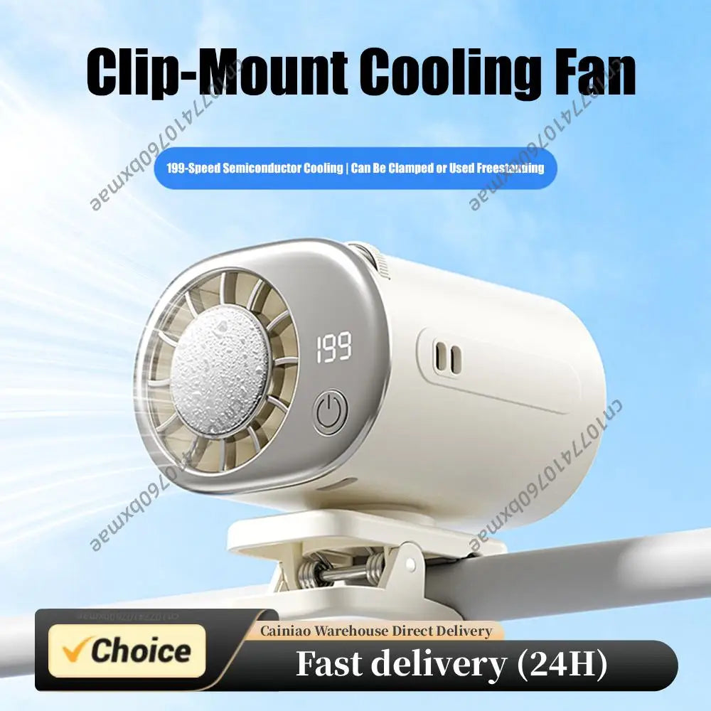 USB Backseat Cooling Fan 360° Rotation Car Clip Cooler Fan 199 Speeds Adjustable for Infant Kids Dogs Summer Road Trips Peaceful Pleasures Health and Wellness