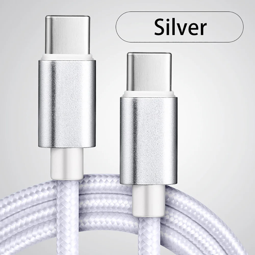 66W 5A USB-C Fast Charging Nylon Cable 1M/2M/3M | iPhone & Samsung