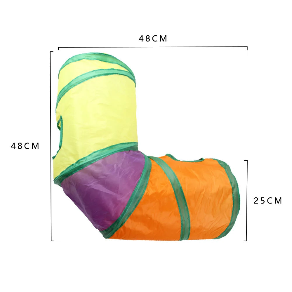Cat Tunnel Tube Kitty Bored Pet Toys Peek Hole Toy