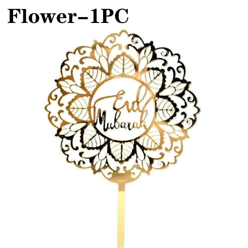 Eid Mubarak Golden Acrylic Cake Topper – Castle Moon Design