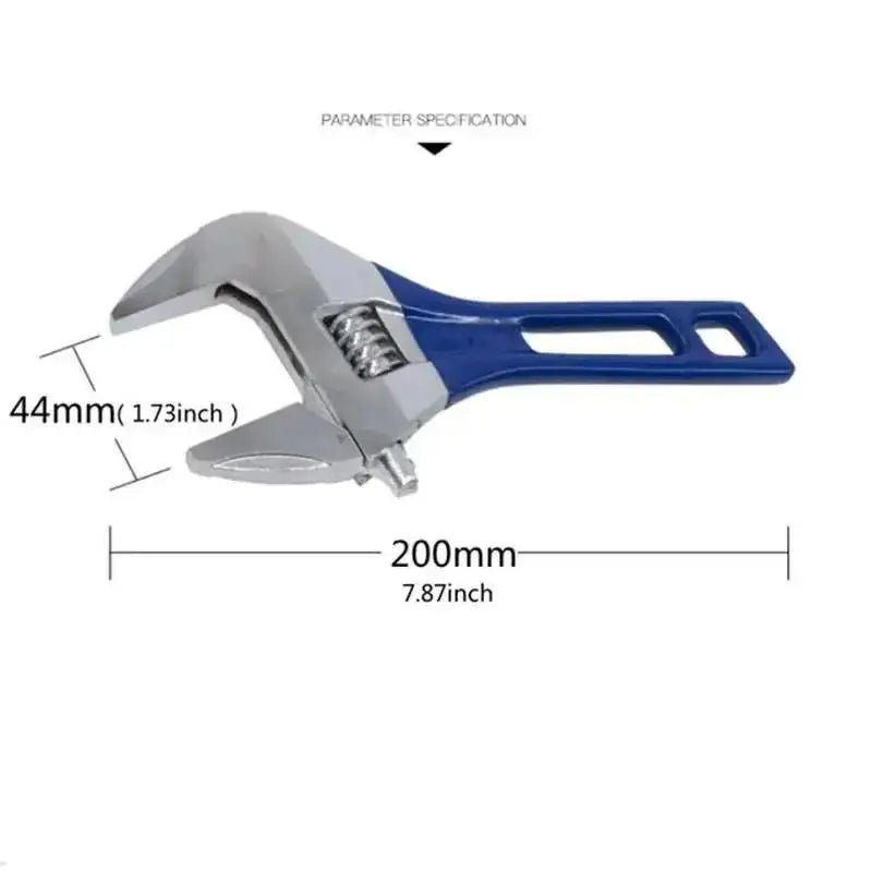 Adjustable Crescent Wrench Wide Jaw Heavy Duty Thin Light Design Home