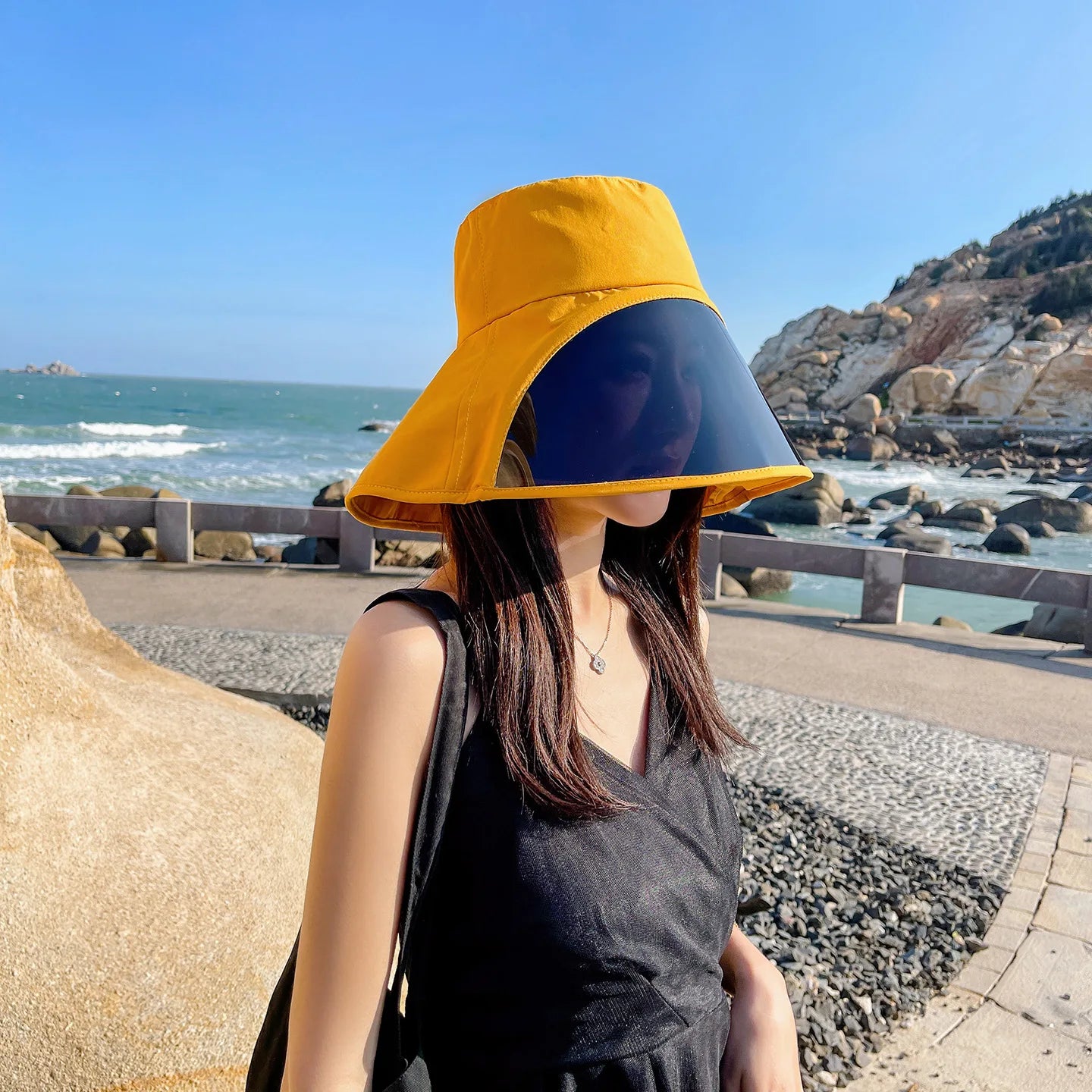 Full Face Coverage Bucket Hat – Women's Wide Brim Sun Hat