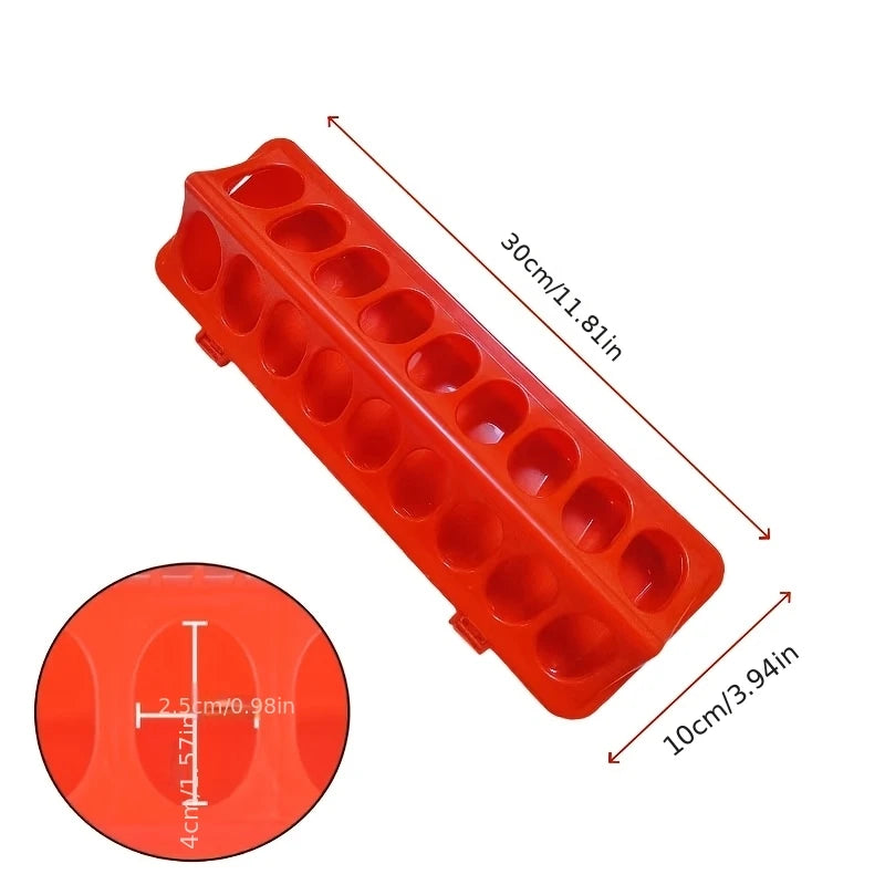 Flip Top Chicken Feeder Trough – No Mess Multi-Hole Poultry