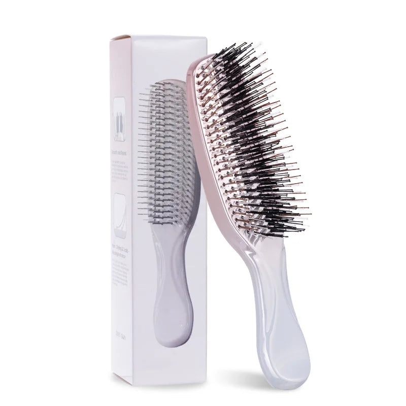 Dry And Wet Dual-use Comb Hairdressing Scalp Massage BrushPortable Soft Anti-frizz Comb Head Massager Hair Beauty Styling Tools Peaceful Pleasures Health and Wellness 1pcs Pink White