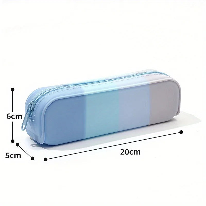 Silicone Pencil Case | Zippered Stationery & Makeup Pouch