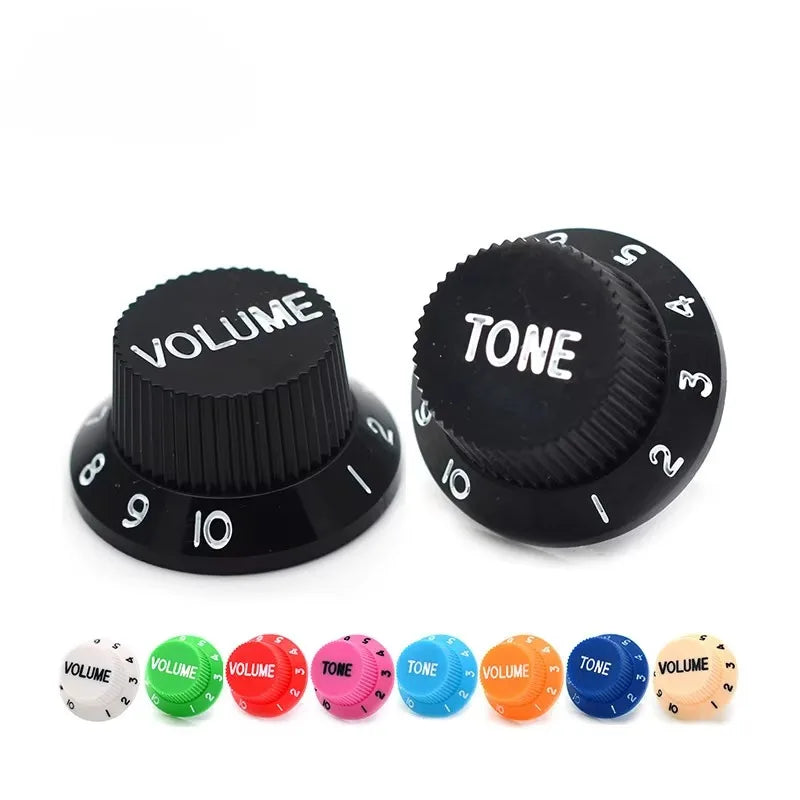 Black Plastic Volume Tone Control Knob Electric Guitar Pickup