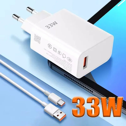 33W USB-C Fast Charger + 6A Cable | Xiaomi iPhone OnePlus USB-C Fast Charger Peaceful Pleasures Health and Wellness