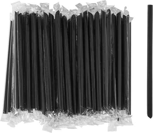 Disposable Plastic Boba Straws 11mm Extra Wide Diameter Individually Wrapped for Bubble Tea Smoothie Milkshake for Party Peaceful Pleasures Health and Wellness 190mm Black 1Bag