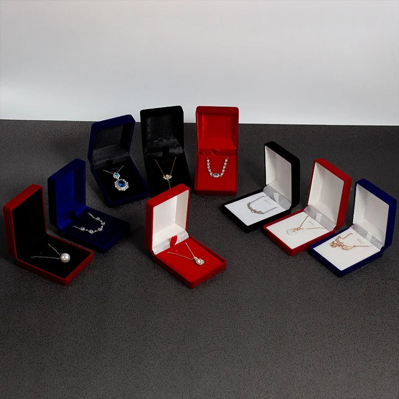 Velvet Necklace Pendant Gift Box | Small Jewelry Display Case