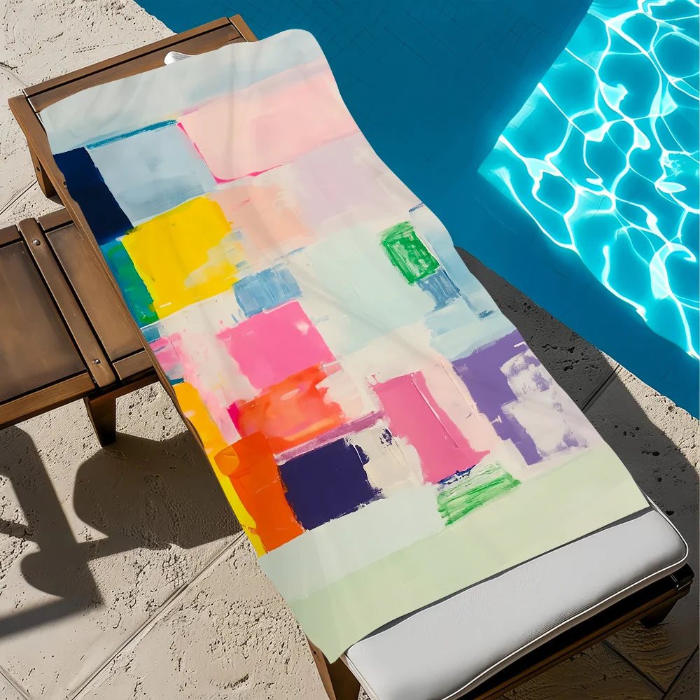 Quick-Dry Cushion Pattern Beach Towel | Soft, Lightweight Quick-Dry Beach Towel Peaceful Pleasures Health and Wellness z4 STJ40x70CM