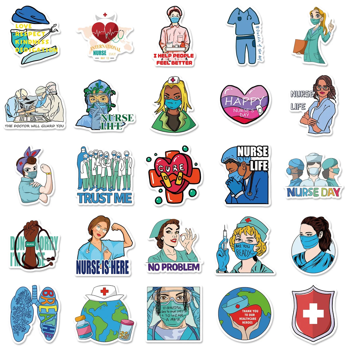 Nurse Stickers Waterproof Decals Nurses Week Medical Themed DIY