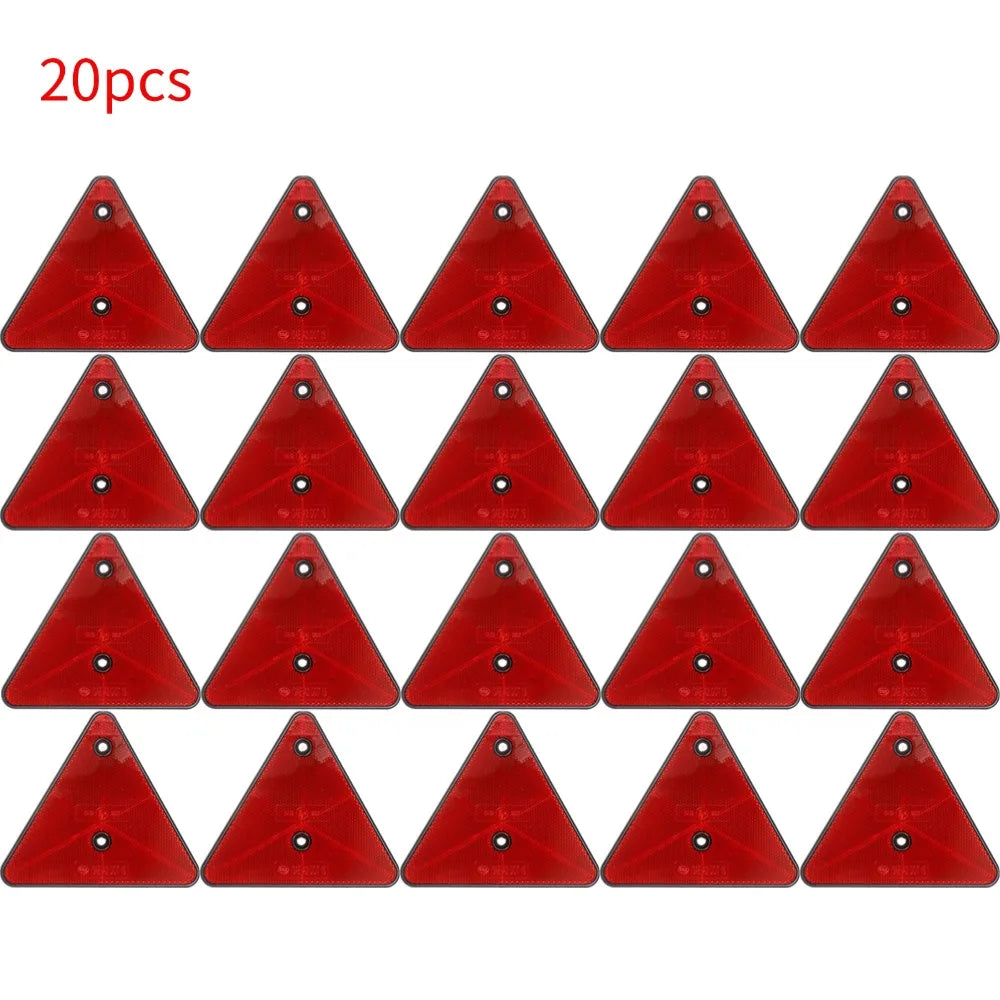 Red Triangle Reflectors for Enhanced Vehicle Safety Peaceful Pleasures Health and Wellness 20pcs