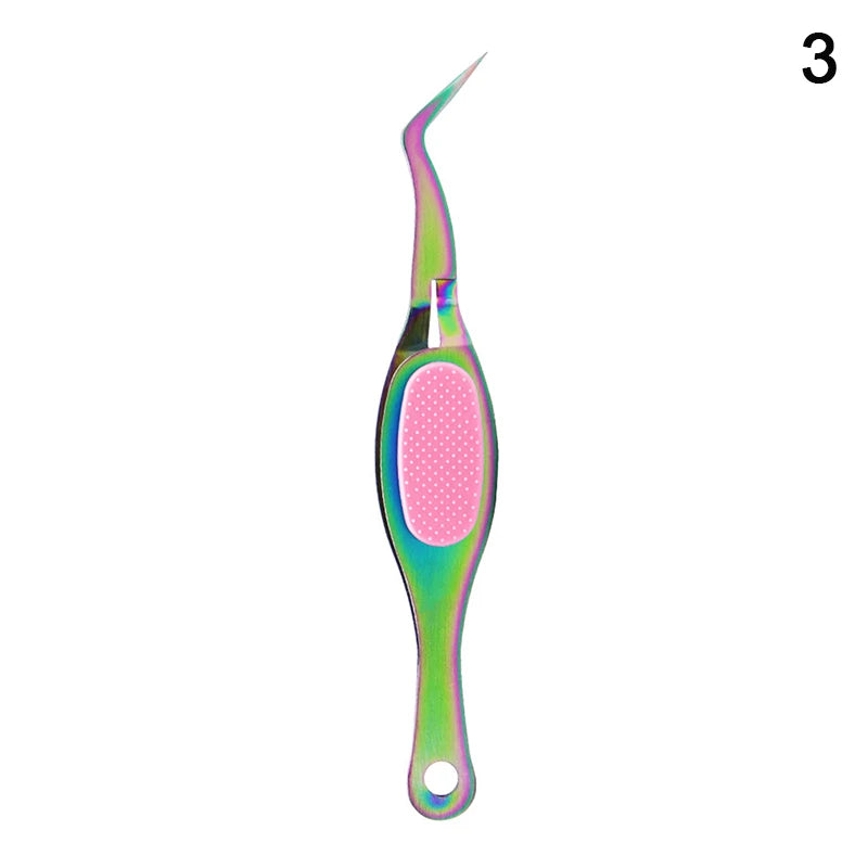 Reverse Tweezers Straight Curved Tweezer X-shaped Stainless Steel Multifunctional Eyelash Curler Extension Antislip Makeup Tool Peaceful Pleasures Health and Wellness 3