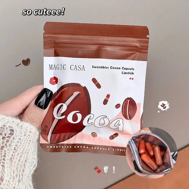 10-Pc Mini Cocoa Capsule Lipstick Set – Matte Velvet Long-Lasting