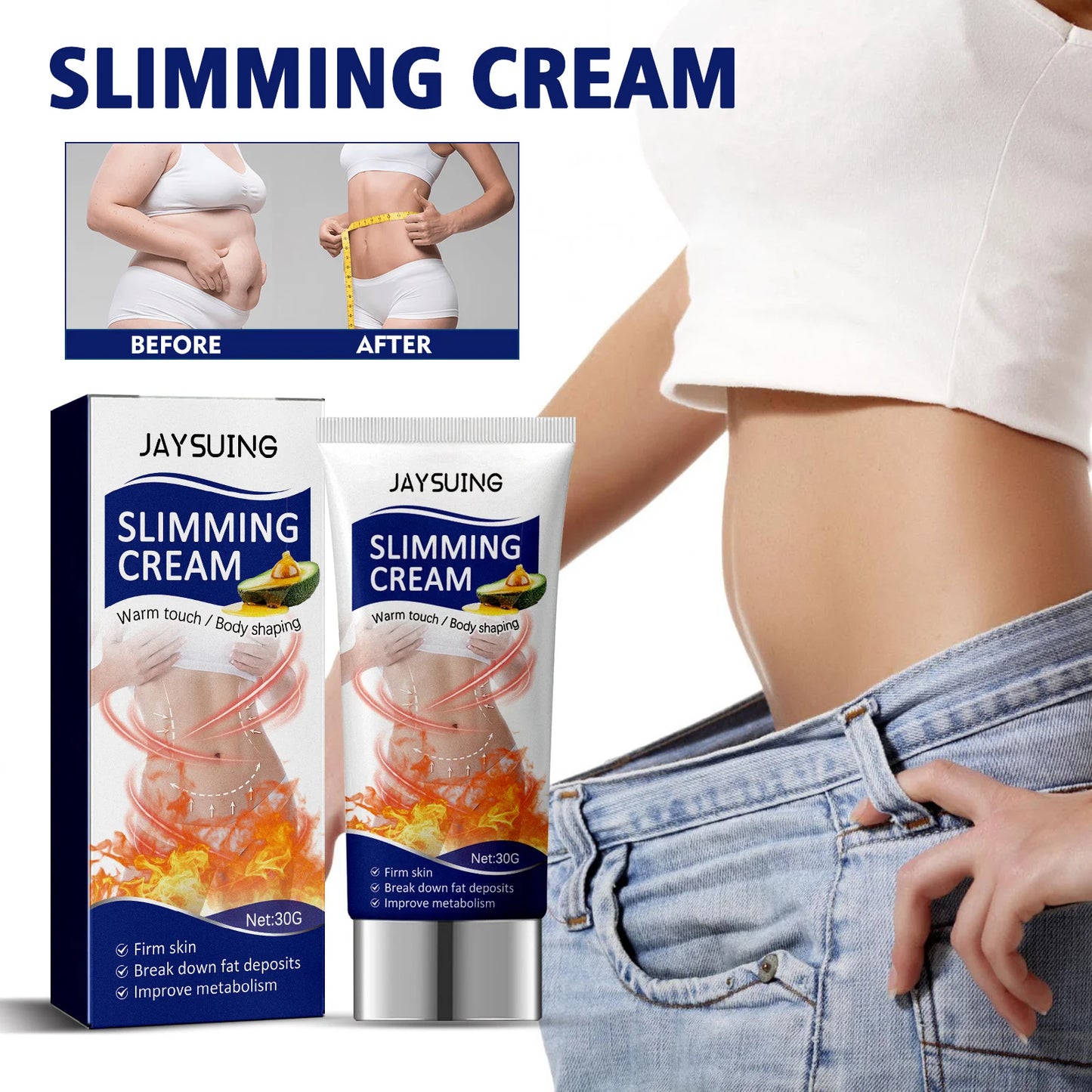 Fast Body Slimming Gel Powerful Fat Burn Weight Loss Cream Reduce Leg Cellulite Belly Firming Shaping Thin Waist Arm Body Care Peaceful Pleasures Health and Wellness WHITE