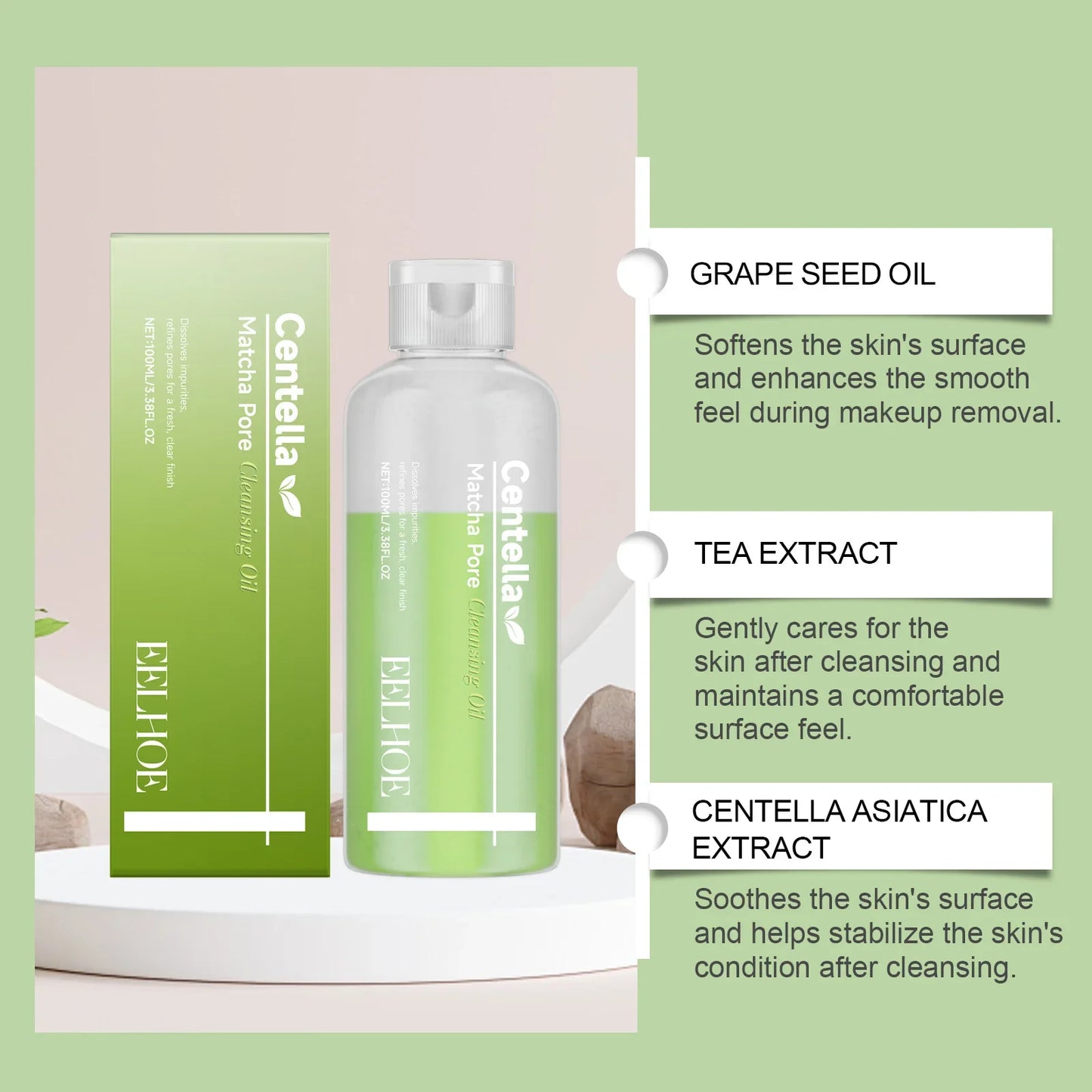 Matcha Cleansing Oil – Daily Gentle Face Makeup Remover 100ml