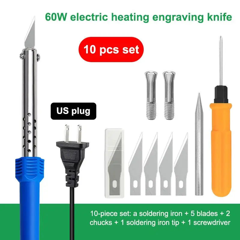 Electric Hot Knife Cutter & Soldering Iron DIY Kit | 1–10 Pcs