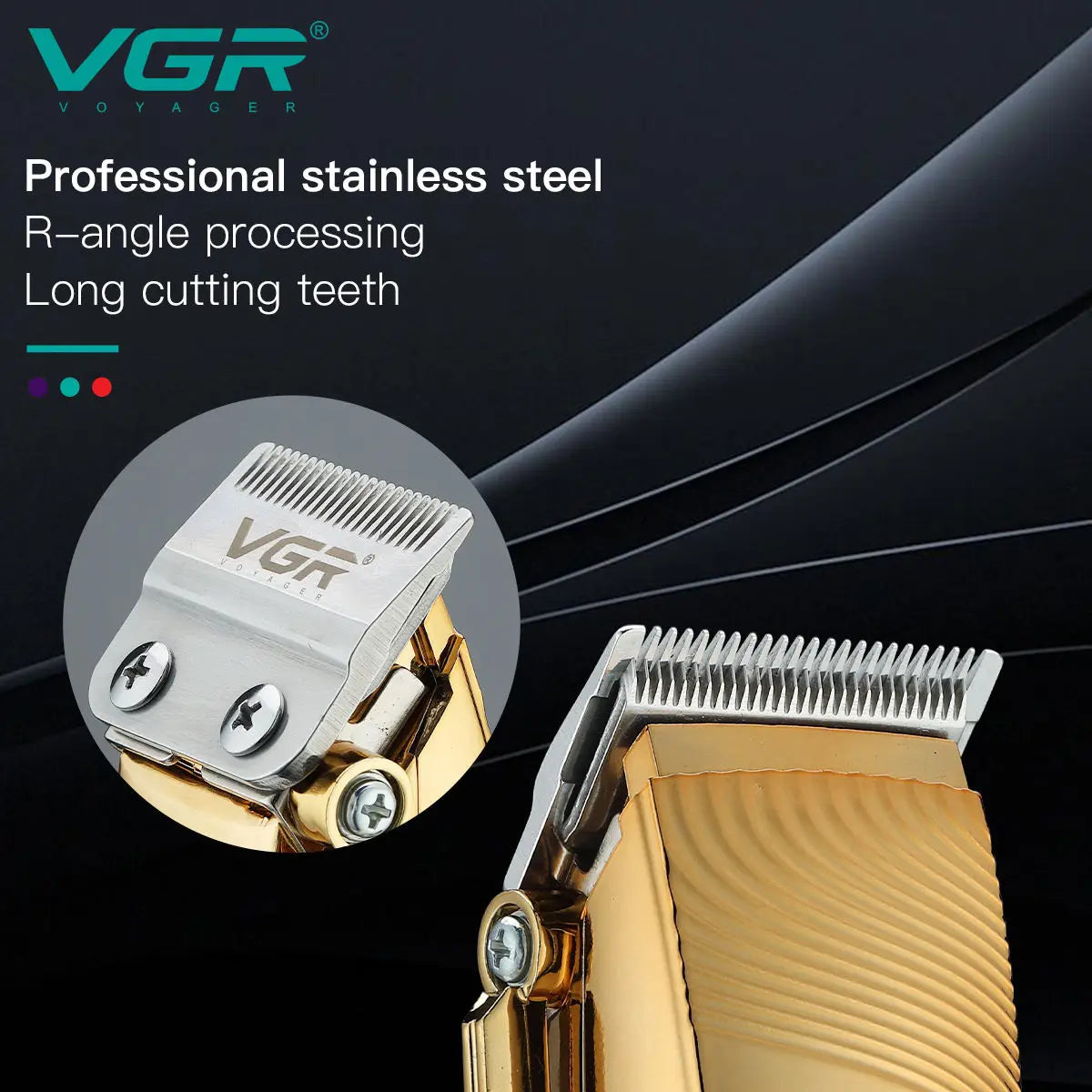 VGR 280 Electric Hair Trimmer Cordless Professional Rechargeable Golden Best Barber Hair Clipper for Men Peaceful Pleasures Health and Wellness