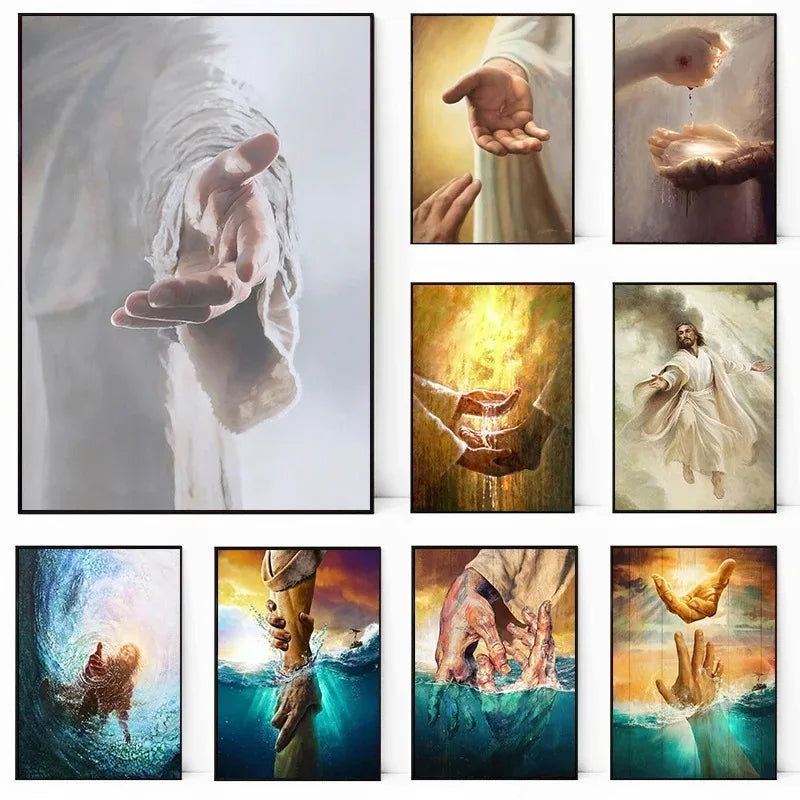 Hand of God Jesus Christian Canvas Wall Art | Unframed Print