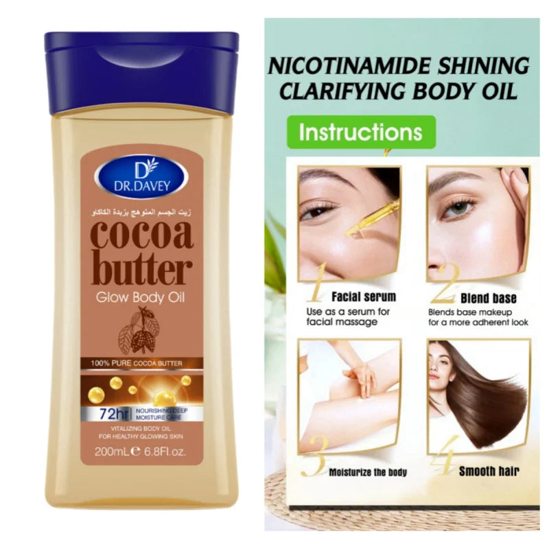 DR.DAVEY Cocoa Butter Glow Body Oil | All Skin Types 200ml