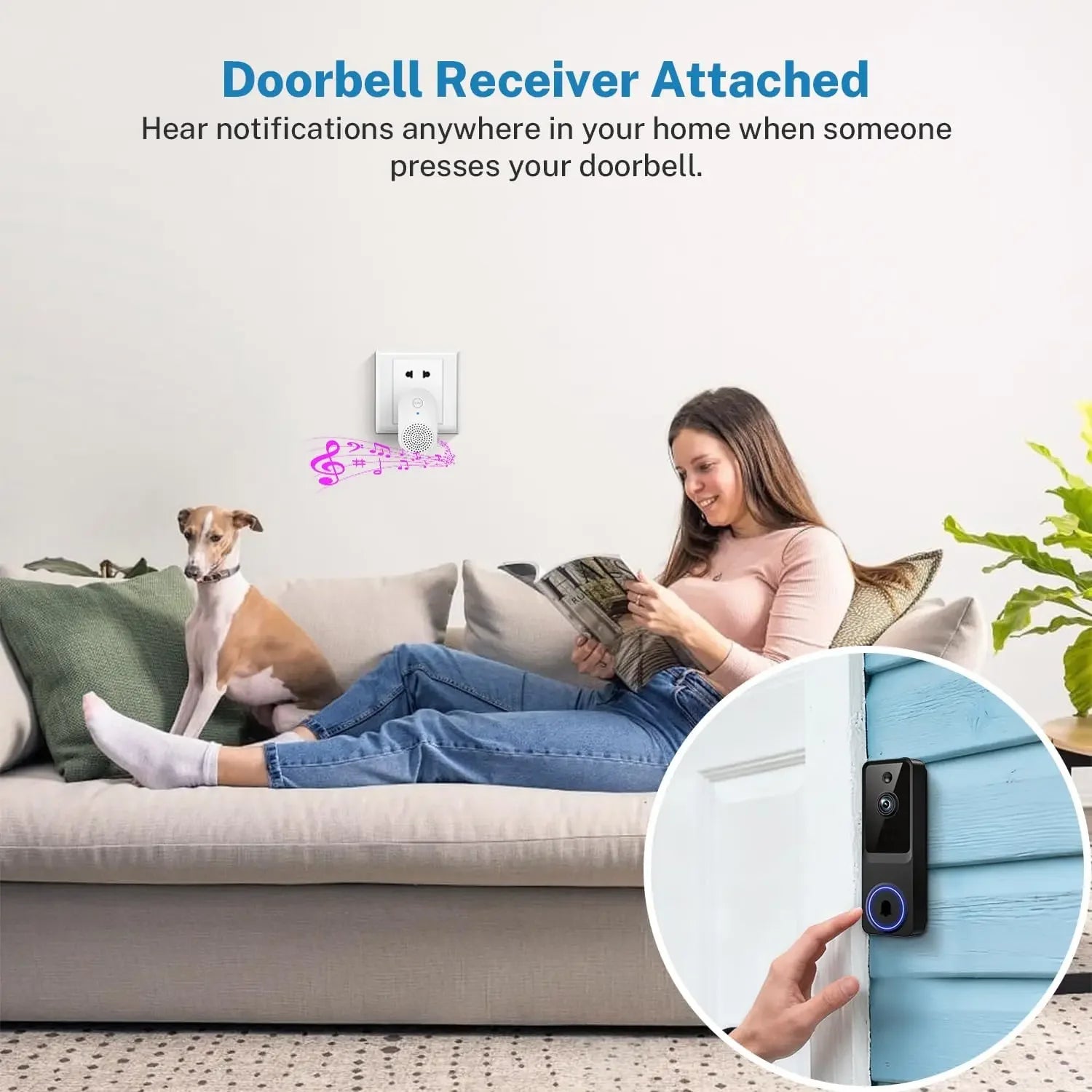 Wireless Doorbell Camera with 1080P HD, Motion Detection, Two-Way Audio, Live View, Night Vision, Cloud Storage Peaceful Pleasures Health and Wellness