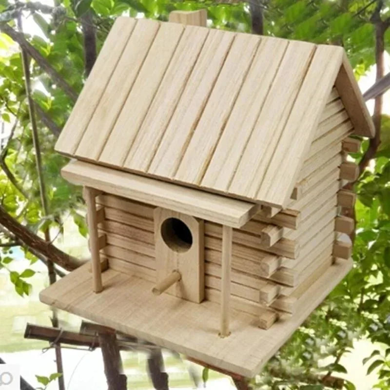 Bird Cage Accessories Birdhouses For Outside Wooden Bird House Nesting Box Hanging Bird Nests Home Garden Decoration Peaceful Pleasures Health and Wellness Default Title