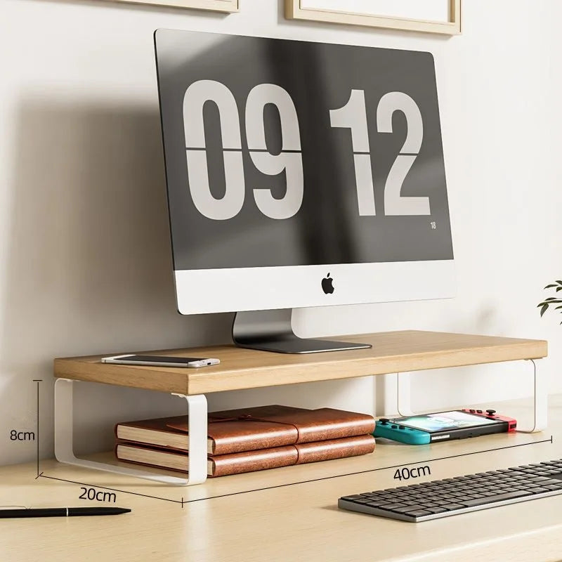 Computer Monitor Elevated Monitor Base Home Office Storage Rack Computer Desktop Creative Storage Rack Office Storage Supplies Peaceful Pleasures Health and Wellness 40X20X8cm