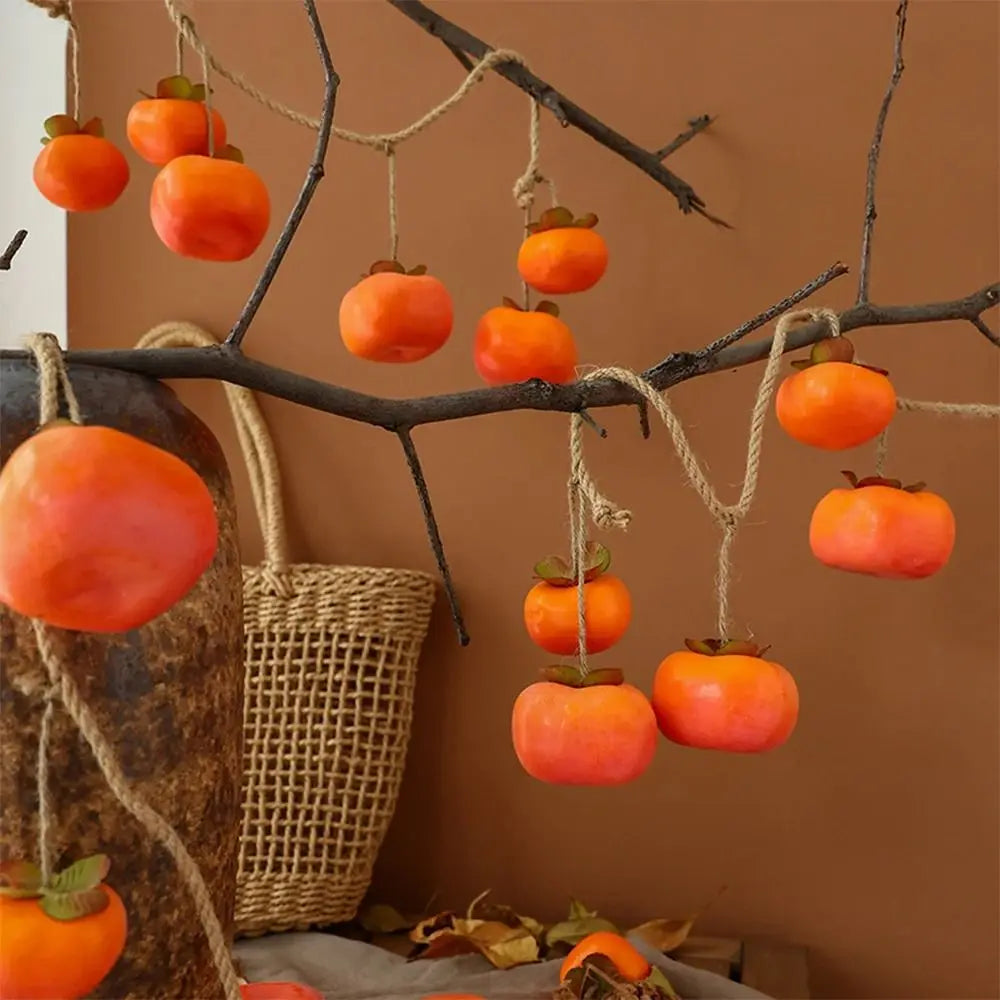 Artificial Persimmon Garland – 80cm Hanging Wall Decoration