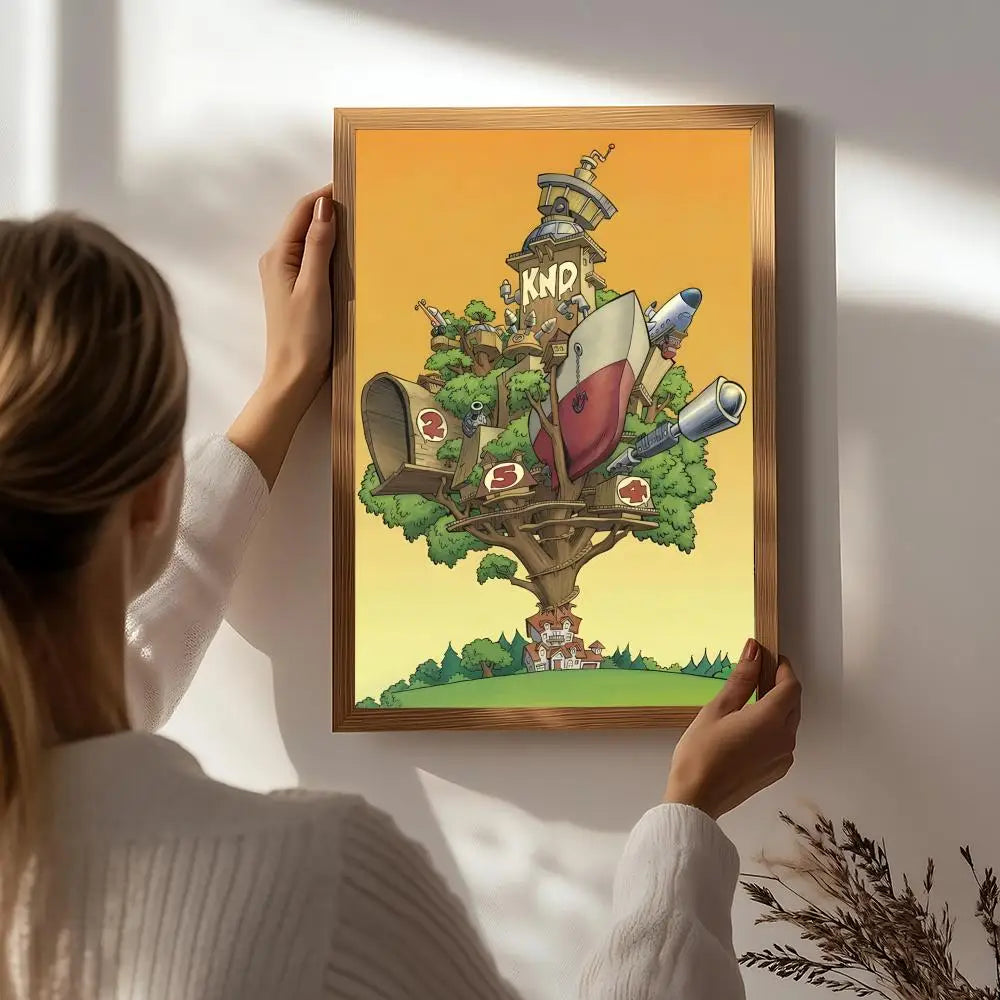 Cartoon C-Codename: Kids Next Door Poster HD Self Adhesive Waterproof Wall Art Ideal for Home Office Dorm Bedroom Great Gift Peaceful Pleasures Health and Wellness White5 21X30cmNoframe