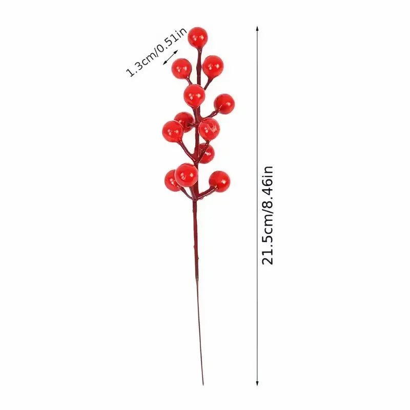 Artificial Holly Fruit Branches 10/30 PCS – Christmas Decor