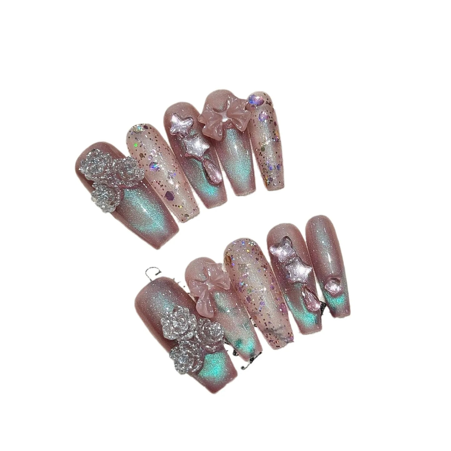 Dreamy Meteor Retro Purple Press-On Nails – 10pc Set