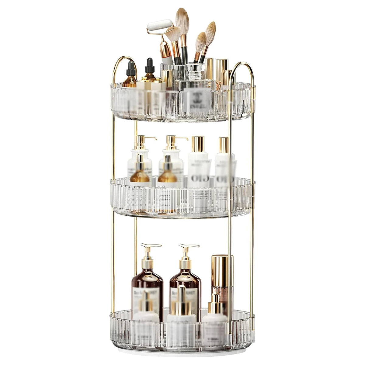 360° Rotating Skincare Organizer – 3-Tier Countertop Beauty & Personal Care Peaceful Pleasures Health and Wellness