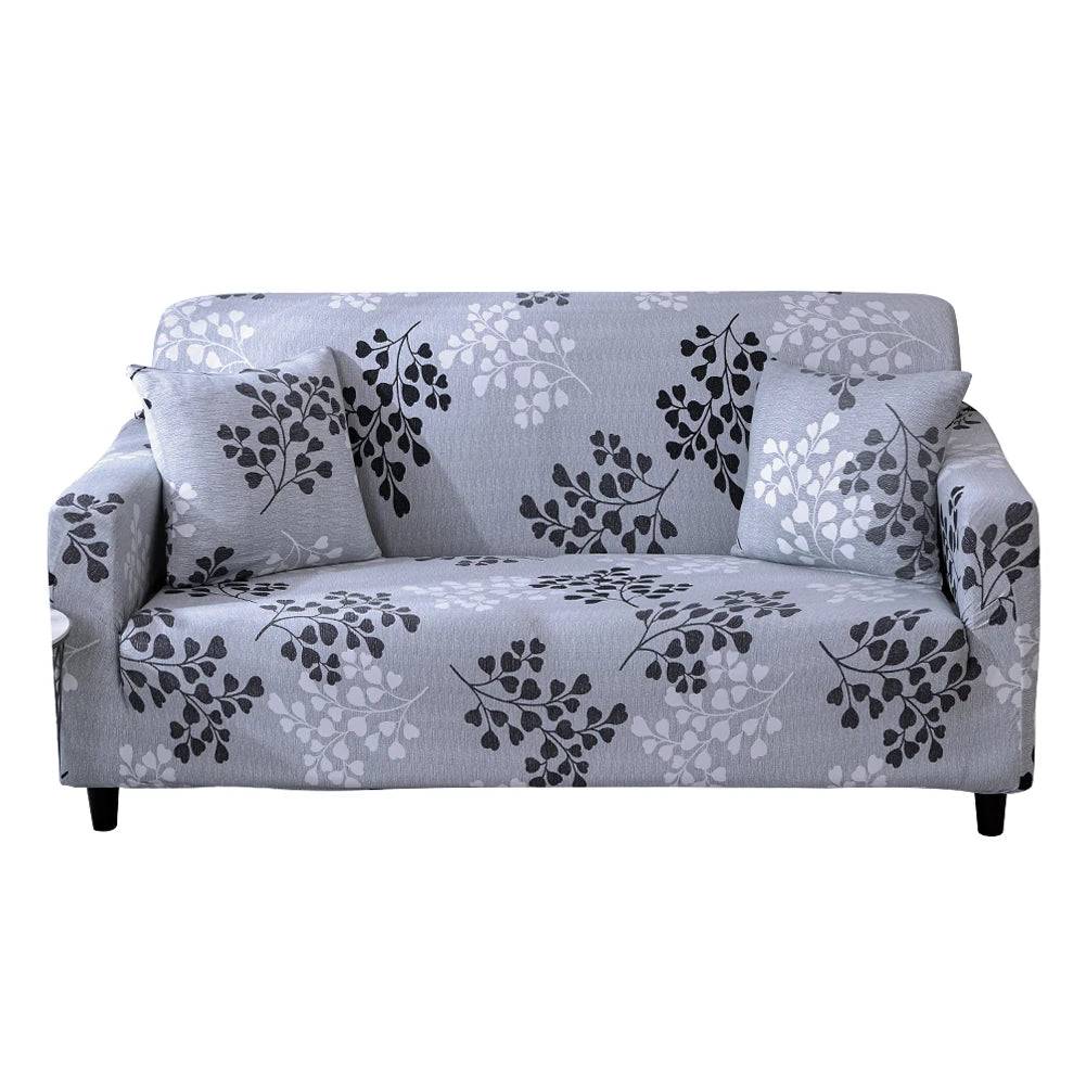 Stretch Sofa Cover Universal Printed Sofa Slipcover Loveseat Couch Cover Polyester Furniture Protector Cover with 1Pc Pillowcase Peaceful Pleasures Health and Wellness JC108 3-seater 190-230cm