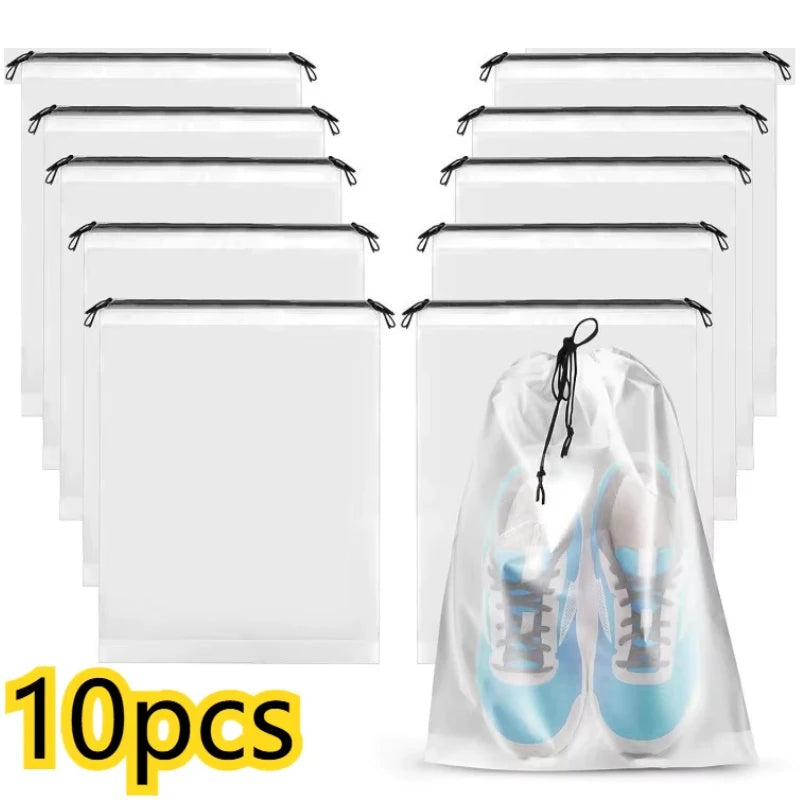 5~12PCS Shoe Storage Drawstring Bags Waterproof Travel Cosmetic Bag Sundries Towel Storage Bags Portable Transparent Plastic Bag Peaceful Pleasures Health and Wellness 10pcs 30x40cm