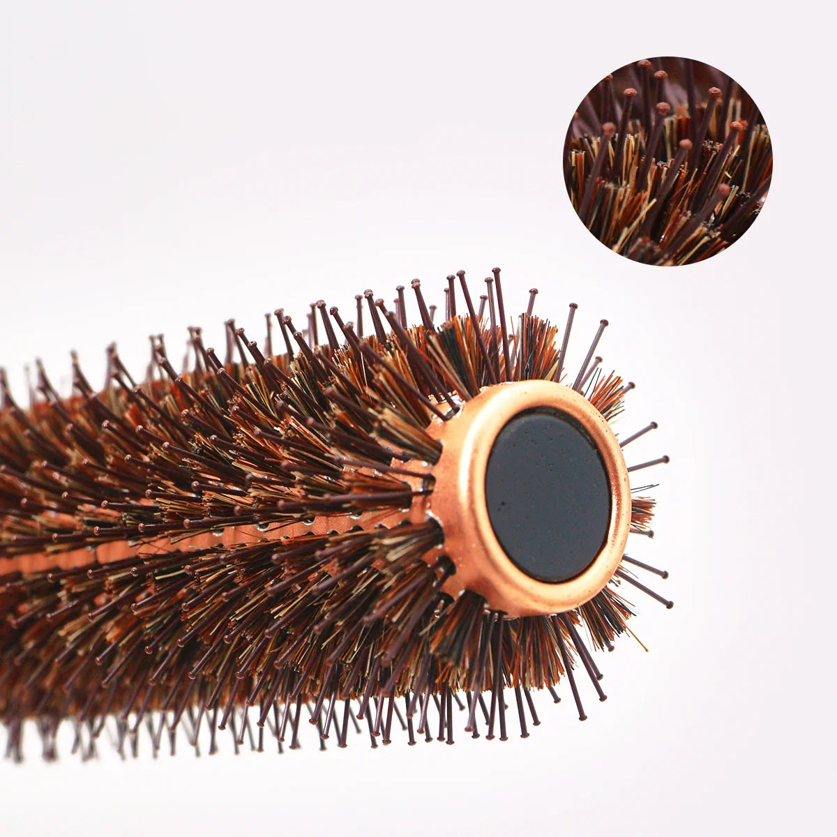 Boar Bristle Round Brush – Wood Handle Anti-Static Hair Comb