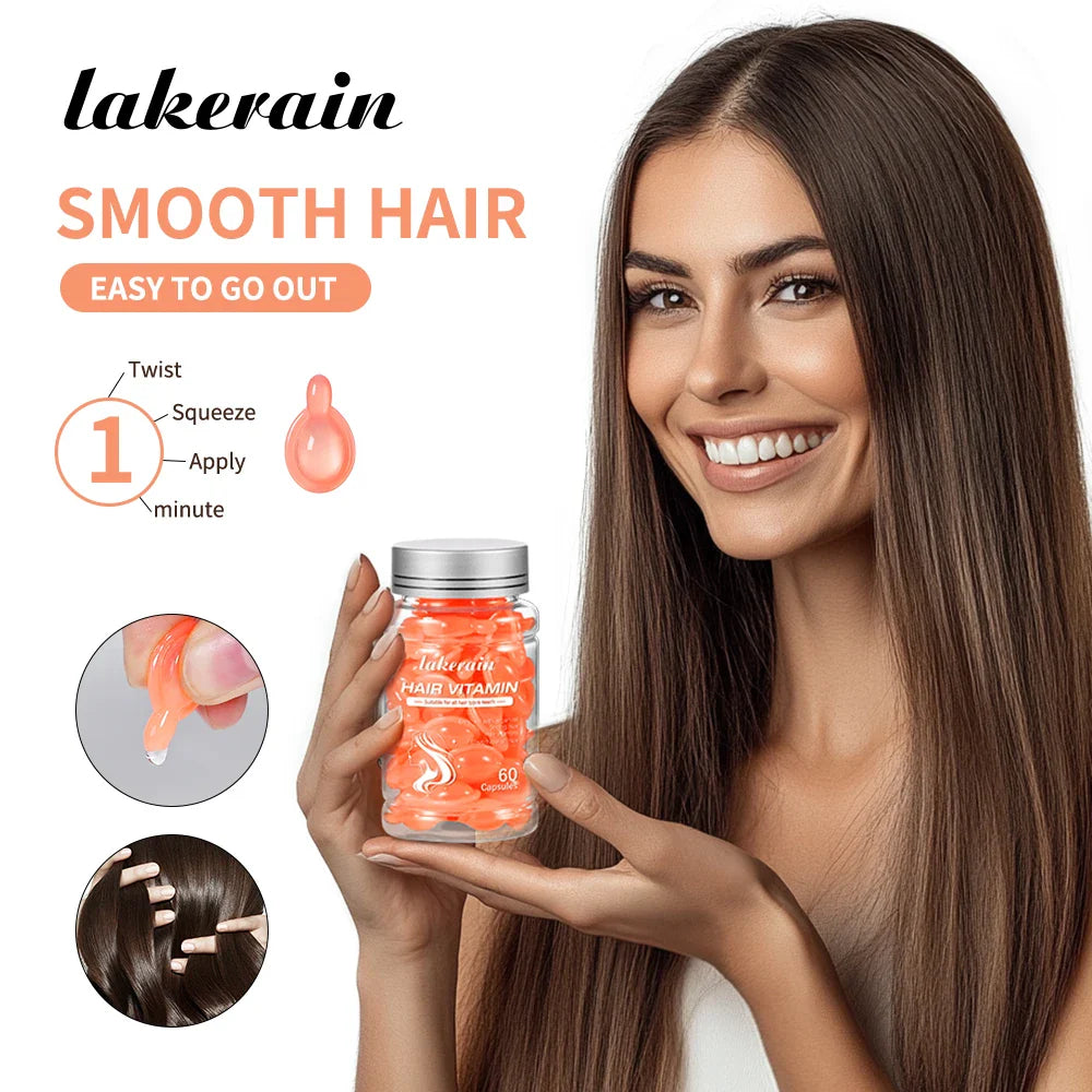 Moroccan Argan Vitamin Hair Oil Capsules – 60ct Nourish & Smooth