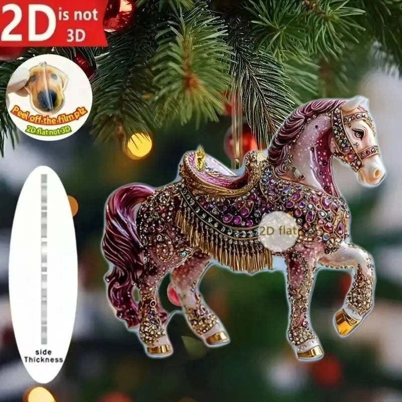 Golden Acrylic Horse Keychain Pendant – Car & Bag Charm Gift