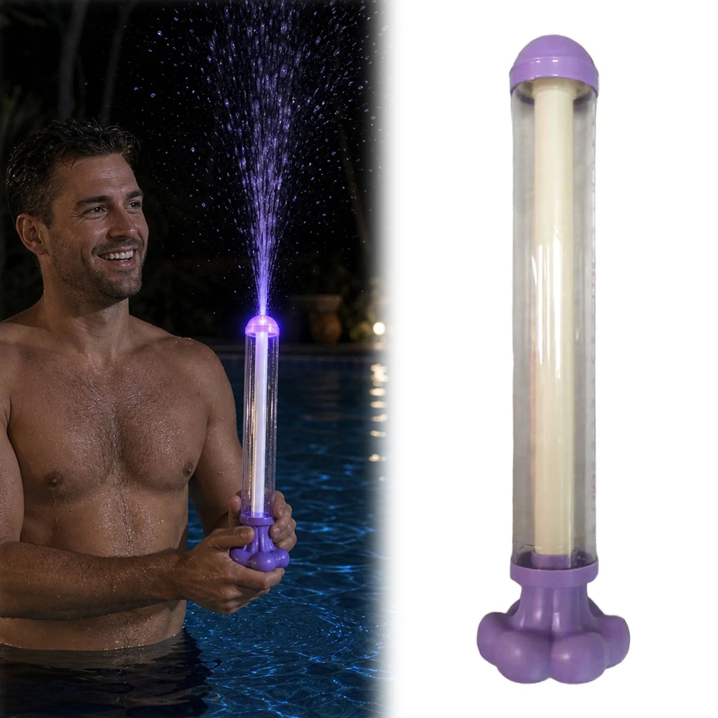 LED Glowing Rainbow Water Blaster Pops Like Magic Creativity Squirt Water Blaster Guns for Pool Party Outdoor Summer Water Games Peaceful Pleasures Health and Wellness