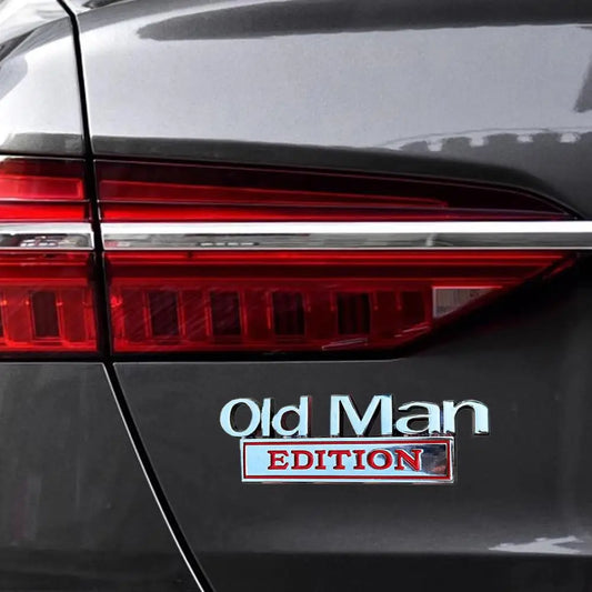 Old Man Edition Metal Car Badge Sticker – Retro Trunk Emblem Car Emblem Badge Oasis Select