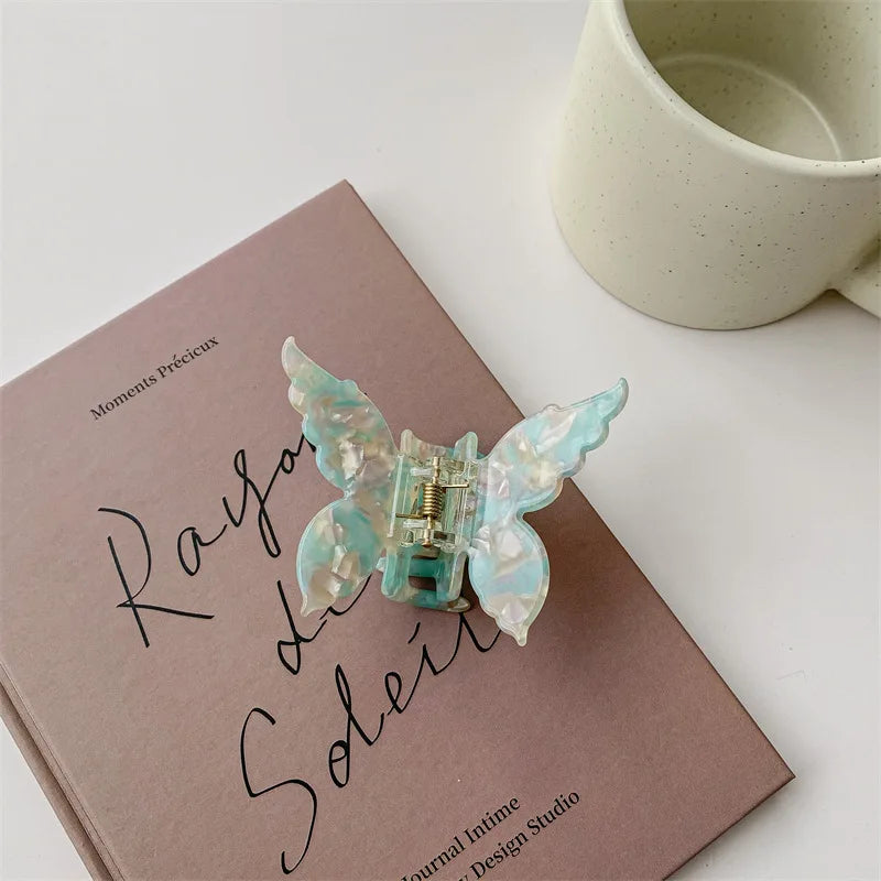 Butterfly Hair Claw Clip – Retro Colorful Acetate Clamp
