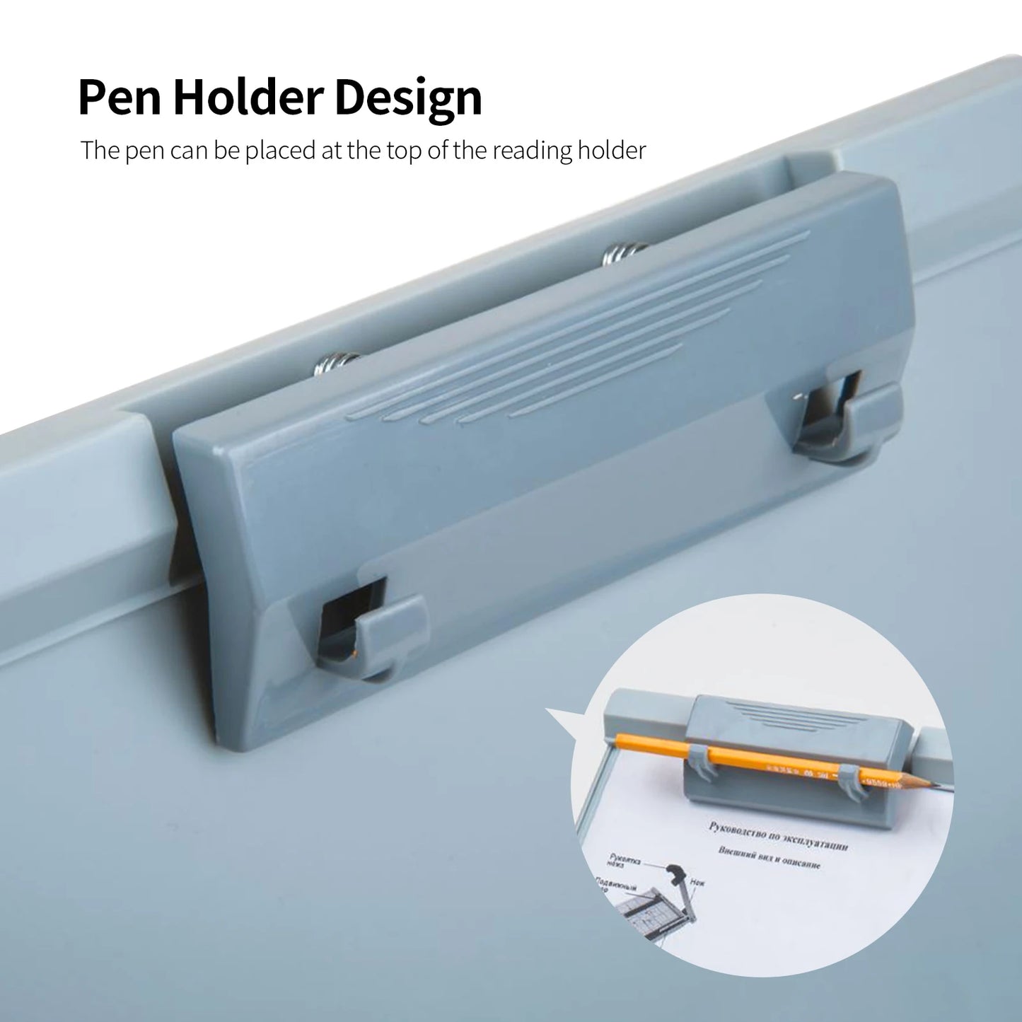 A4 Desktop Document Holder with Adjustable Clip & Line Guide