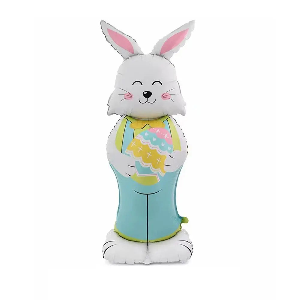 Aluminum Film Easter Balloon with Standing Base, Rabbit Chicken Carrot Shape for Birthday Party Holiday Home Decor Supplies Peaceful Pleasures Health and Wellness Blue 10inch