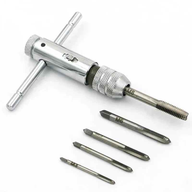 Adjustable T-handle Ratchet Tap Wrench M3-M8 Metric Machine Screw
