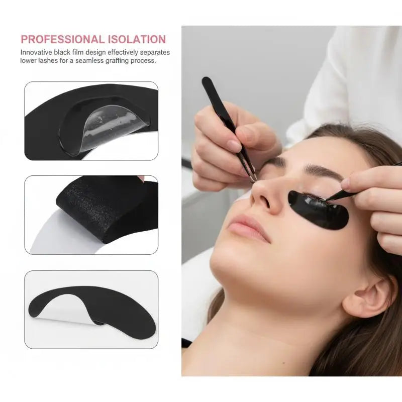 50 Pairs Isolate UV Hydrogel Eyelash Patches Black Lash Gel Pads For Eyelash Extension UV Rays Paper Stickers Wraps Makeup Tools Peaceful Pleasures Health and Wellness