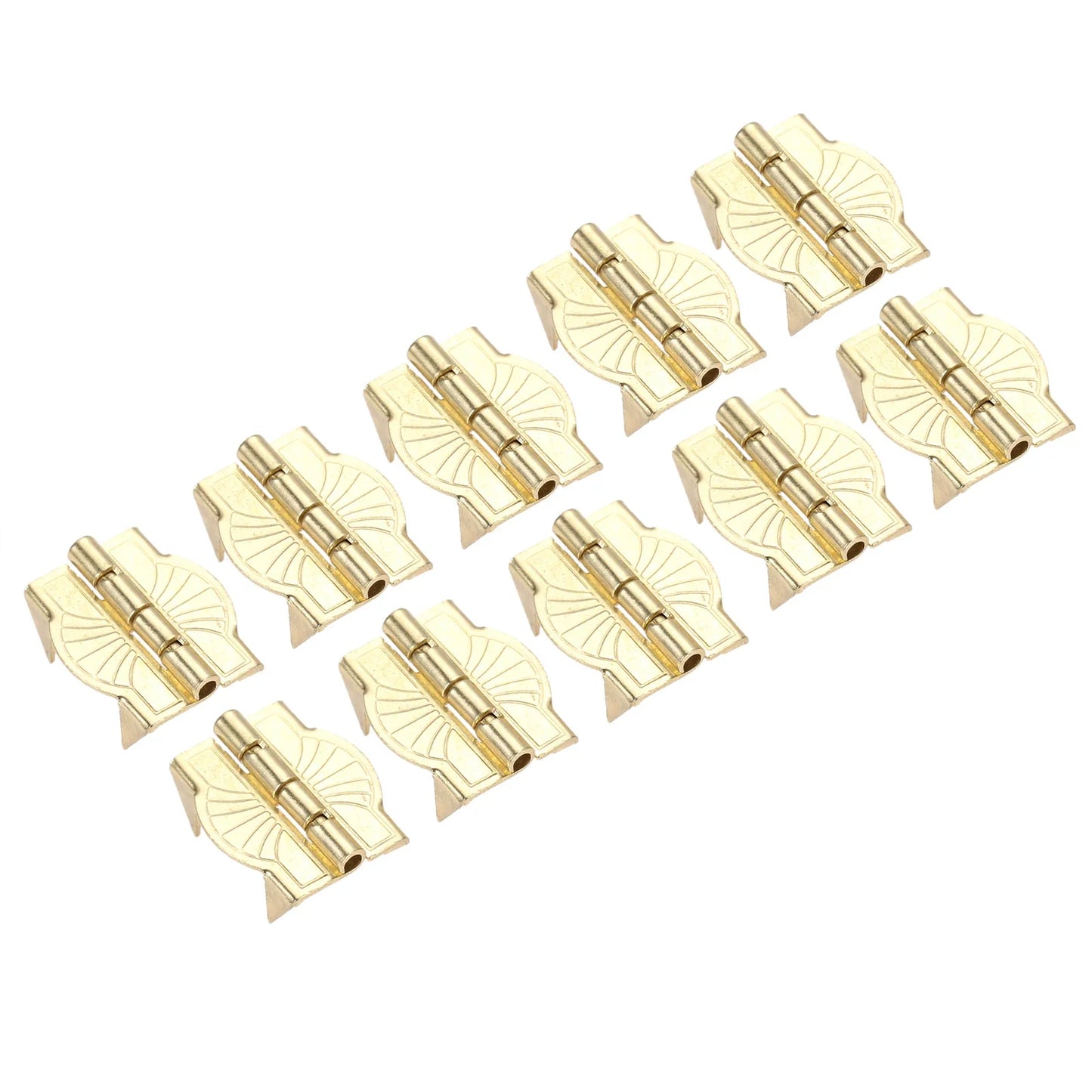 10-Pack Gold Decorative Metal Hinges for Wooden Box & Cabinet